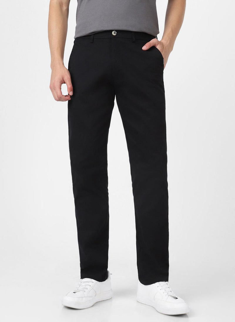 Urbano Fashion Men's Black Cotton Slim Fit Casual Chinos Trousers Stretch - Image 3